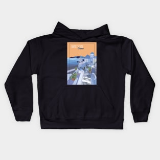 Santorini Greece Illustration Kids Hoodie